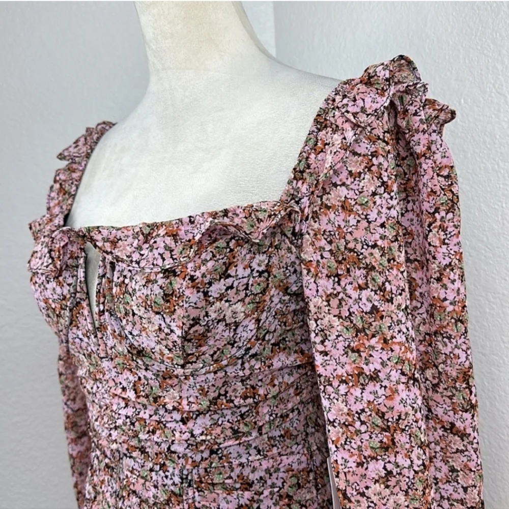 NWOT ASTR  Carmella Dress Black Pink Floral Medium - Picture 11 of 13